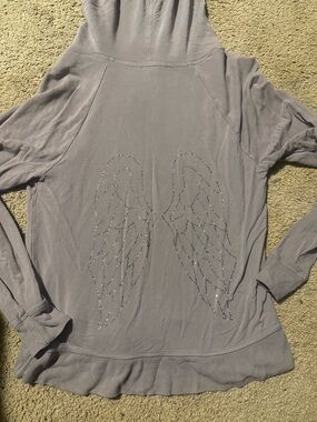 Victoria's Secret Gray Hoodie with Rhinestone Wing Detail